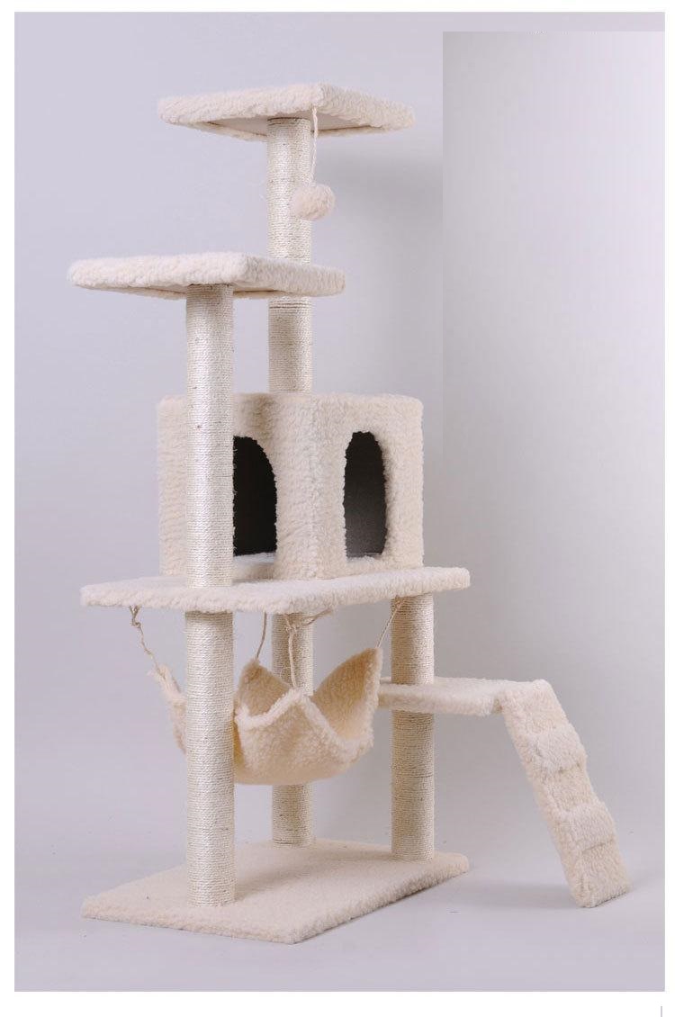 Trụ mèo 4 tầng cao 1,4m nhiều bộ phận nhà cây cho mèo cào -cat tree MÀU NGẪU NHIÊN