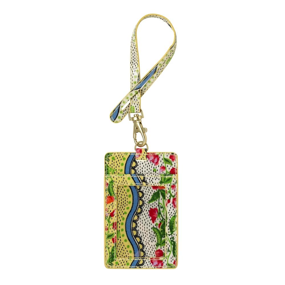 Cath Kidston - Thẻ đeo /I.D Holder - Sweet Pea Stripe Small - Yellow -1042870