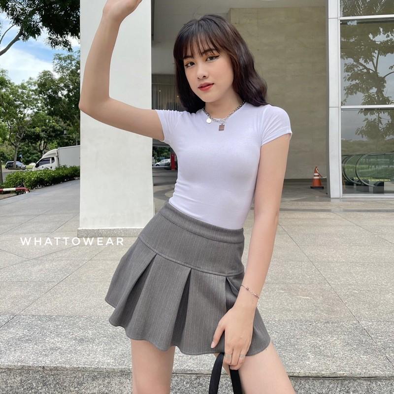Bodysuit cổ tròn kín tay ngắn by whattowear