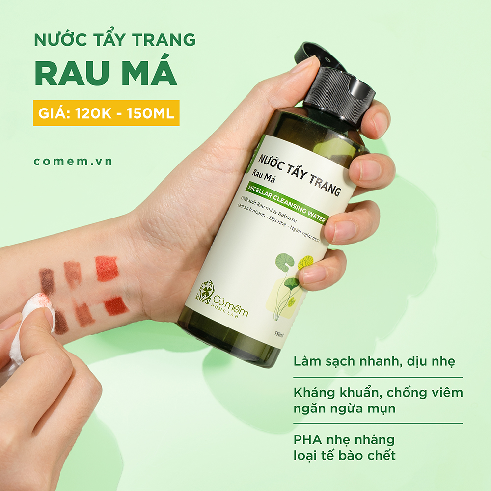 Bộ Chăm Sóc Da 2 Bước Nước Tẩy Trang Và Bọt Rửa Mặt Rau Má Cho Da Dầu Mụn Nhạy Cảm Cỏ Mềm 300g