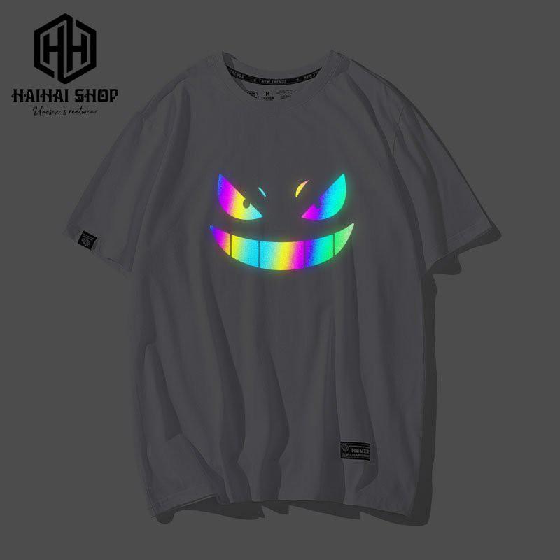 Áo Thun Phản Quang Gengar Cotton 75%, Form rộng Unisex, nam nữ Đẹp Ken T-Shirt. KIS OFFICIAL
