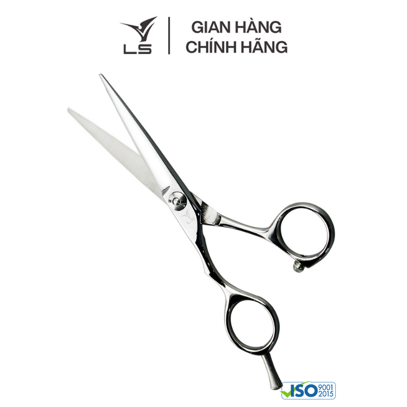 Kéo cắt tóc LS lưỡi thẳng quai offset phẳng đỡ ngón tháo rời CB11L/5.5