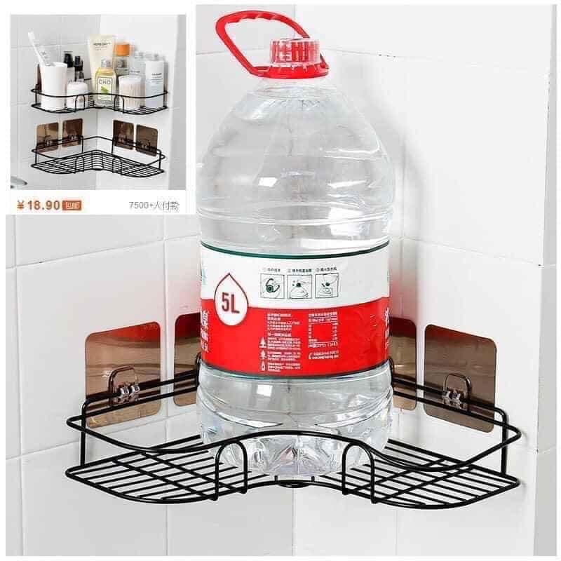 Kệ góc sắt đen dán cường lực