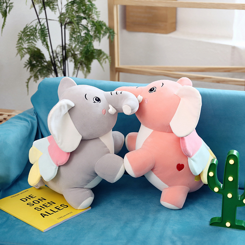 Gấu Bông Voi Cánh Tiên Lưng Tim Dễ Thương Siêu Mềm Mịn (25cm---&gt;40cm) Vải Miniso 4 Chiều Mềm Mại Êm Ái, Hàng Cao Cấp