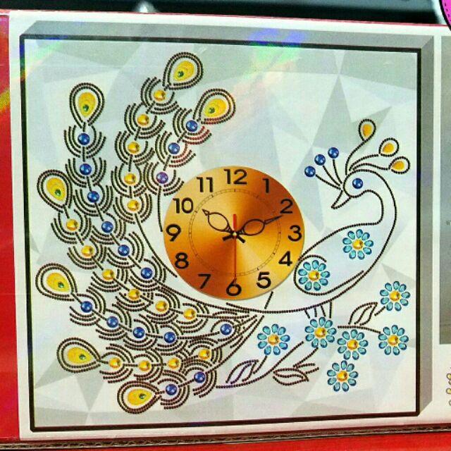 Tranh đính đá ĐỒNG HỒ  55×55cm chưa đính.