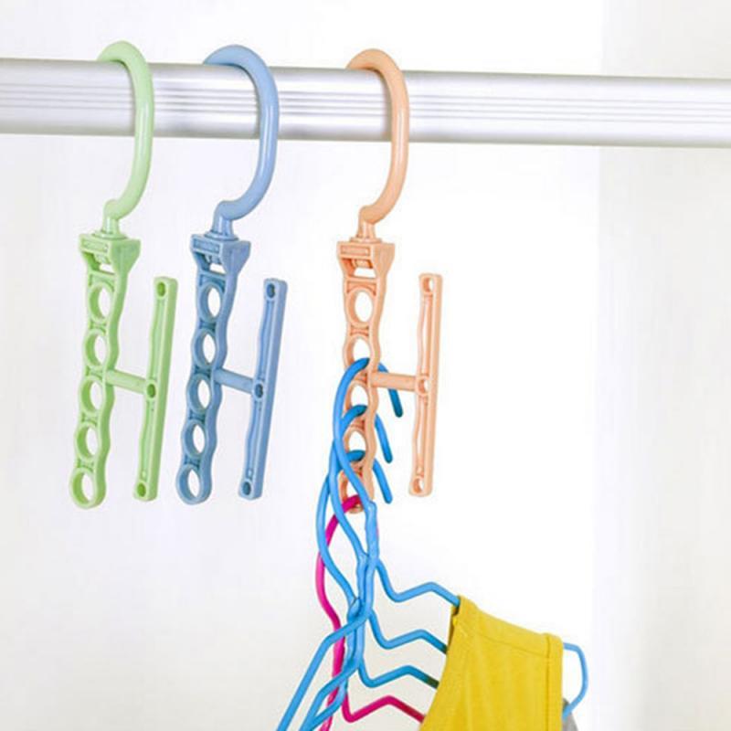 Rotating Five-hole Clothes Rack Clothes Hanger Organizer Fixed Holder Storage Racks Buckle Hanger Anti-Slip Home Closet Organize