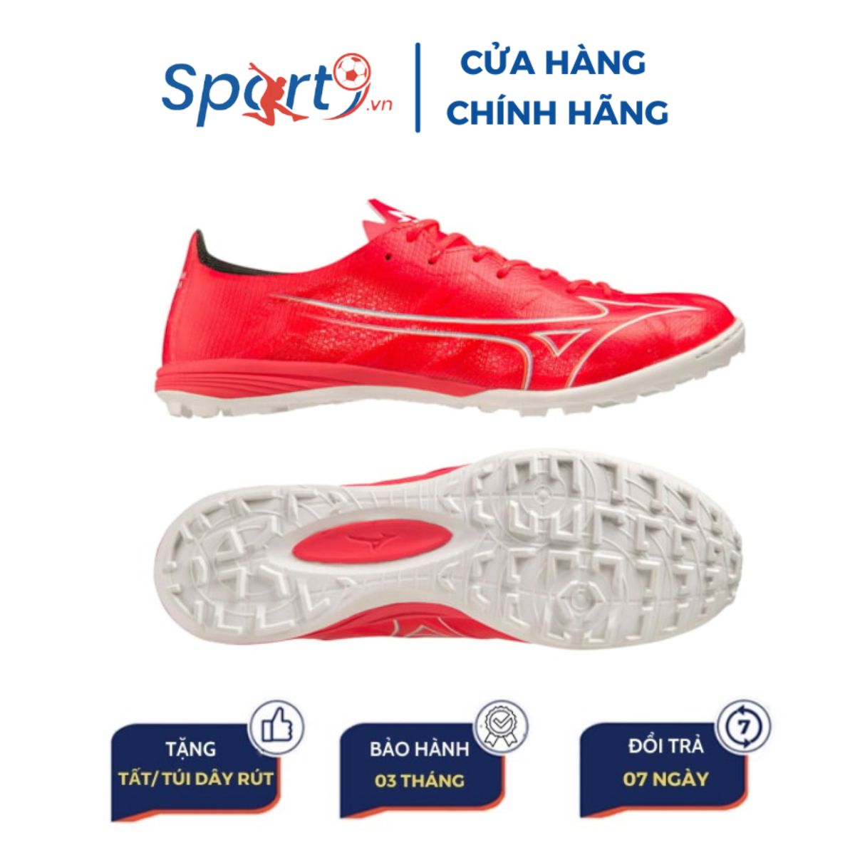 Giày đá bóng Mizuno Alpha Pro AS - P1GD236464 - Đỏ/Trắng