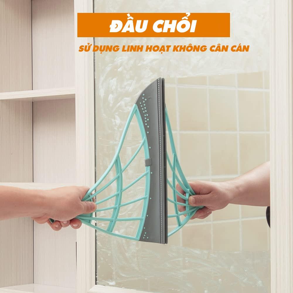 Cây Chổi Ma Thuật Đa Năng 2 Trong 1 - Chổi Lưỡi Silicon Quét Tóc,Bụi Bẩn Nhà Tắm Và Mặt Kính Dễ Dàng