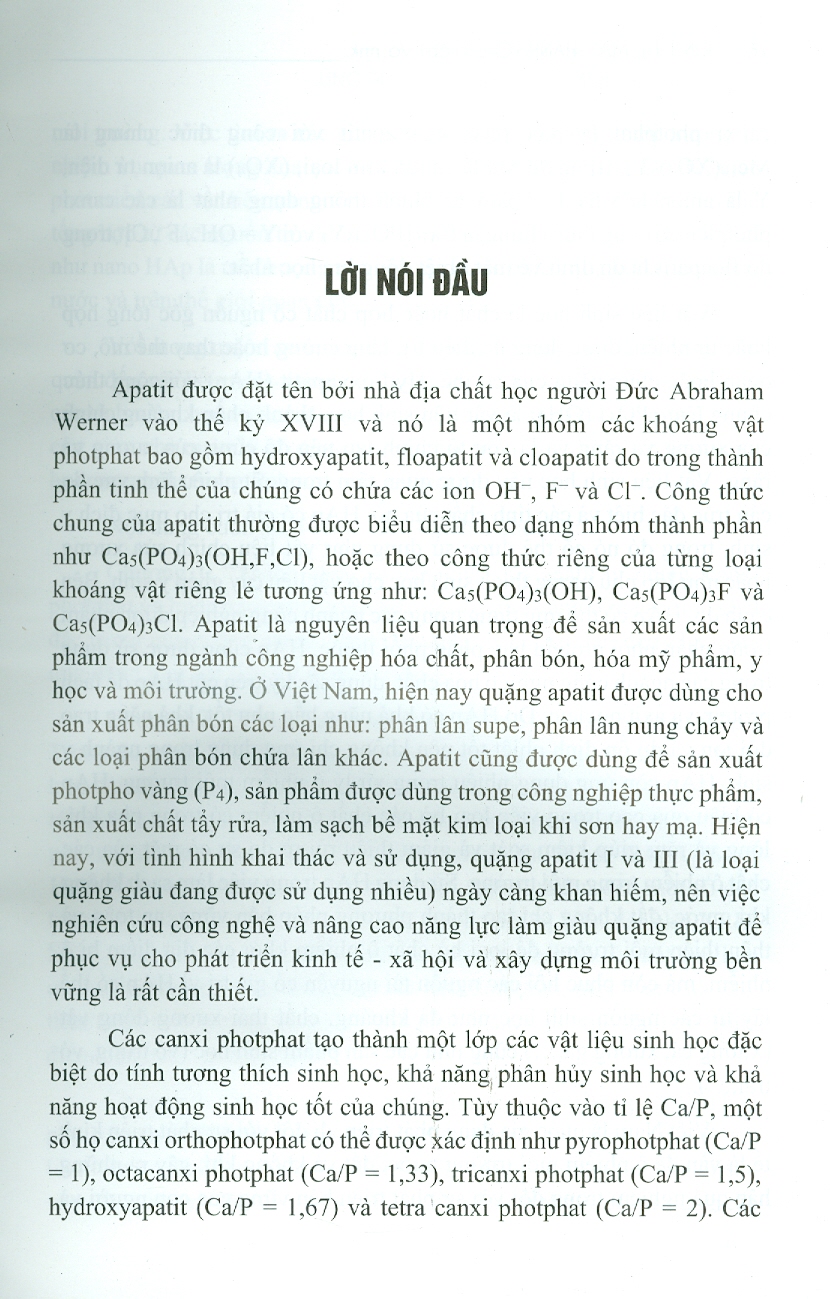 Apatit Tự Nhiên Và Tổng Hợp Ứng Dụng Trong Xử Lý Môi Trường (Bìa Cứng)