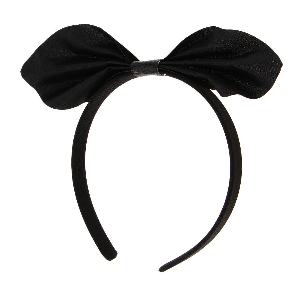 Halloween Party Headband Satin Black Bowknot Hairband Cosplay Costume Props