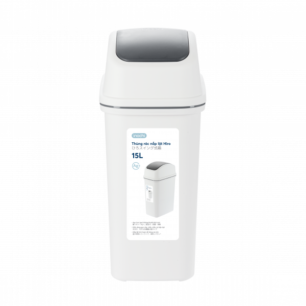Thùng rác nắp lật Hiro 15L - Giao màu ngẫu nhiên