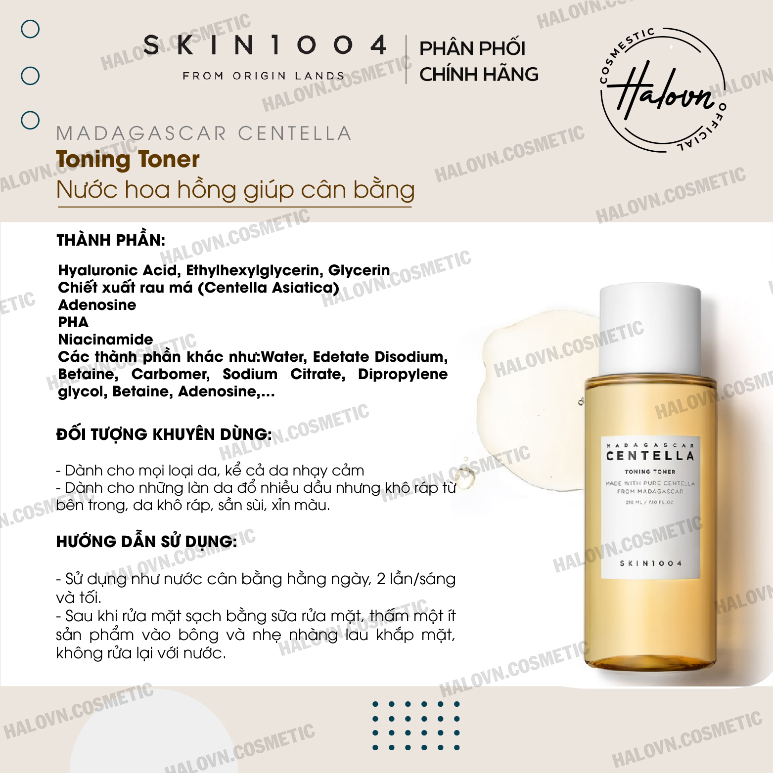 Nước Hoa Hồng Ngăn Ngừa Lão Hóa Skin1004 Madagascar Centella Toning Toner 210ML