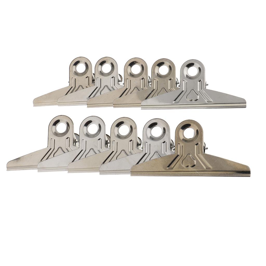 10 Miếng Bulldog Kẹp Chữ Kẹp Giấy Chất Kết Dính Kẹp Bạc 15 Cm