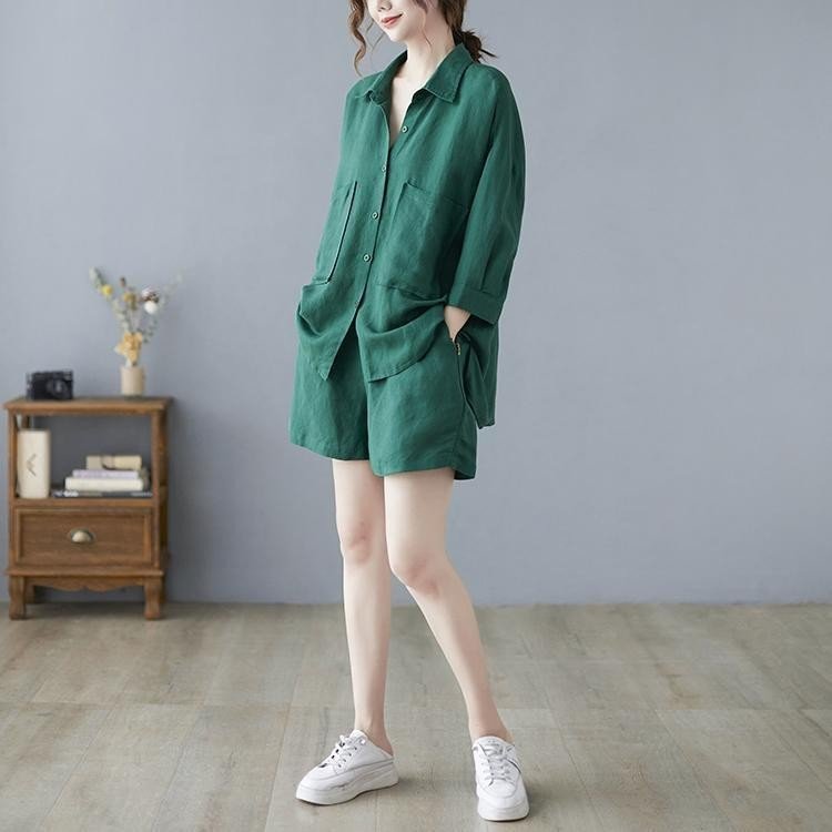 Set sơ mi nữ 2 màu chất liệu linen thoáng mát, thiết kế kiểu dáng trẻ trung năng động, mẫu mới nhà Đũi Việt