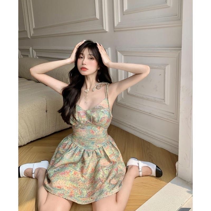 VÁY HAI DÂY CỐ YẾM SEXY CAO CẤP