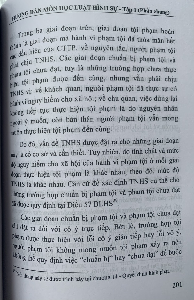 Hướng dẫn môn học Luật hình sự - Tập 1 (phần chung)