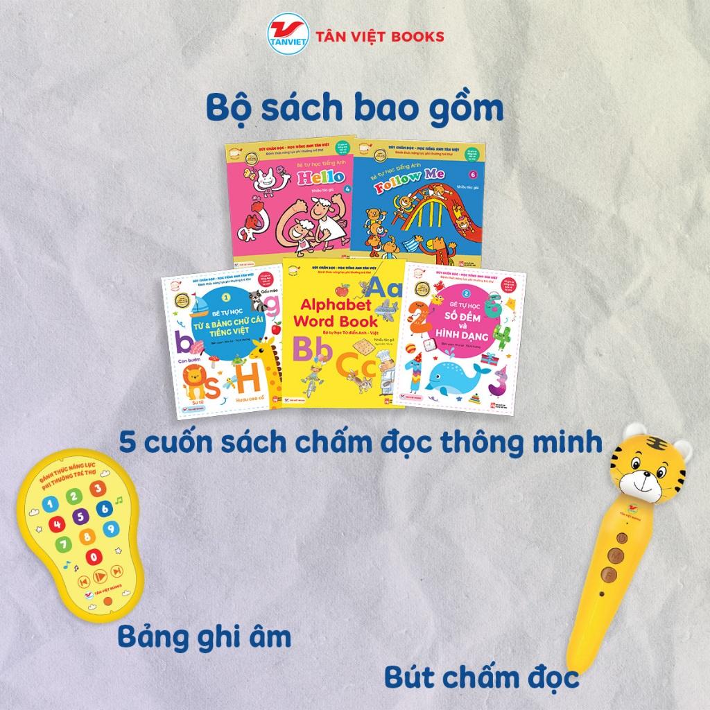 Bộ sách 5 cuốn: Bút chấm đọc - Học tiếng Anh Tân Việt - Bộ sách học tiếng Anh cho trẻ - Tân Việt - Bản Quyền