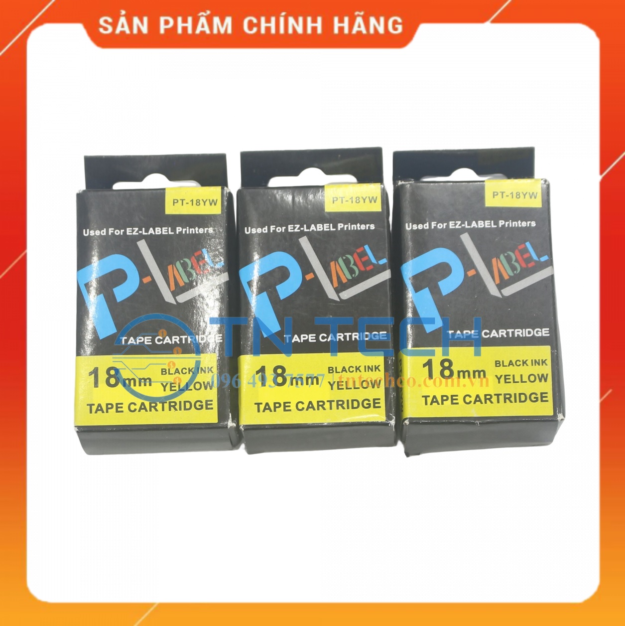 Nhãn in CASIO PT-18YW - Chữ đen nền vàng 18MM x 8M - Dùng cho máy in nhãn CASIO [Hàng nhập khẩu]