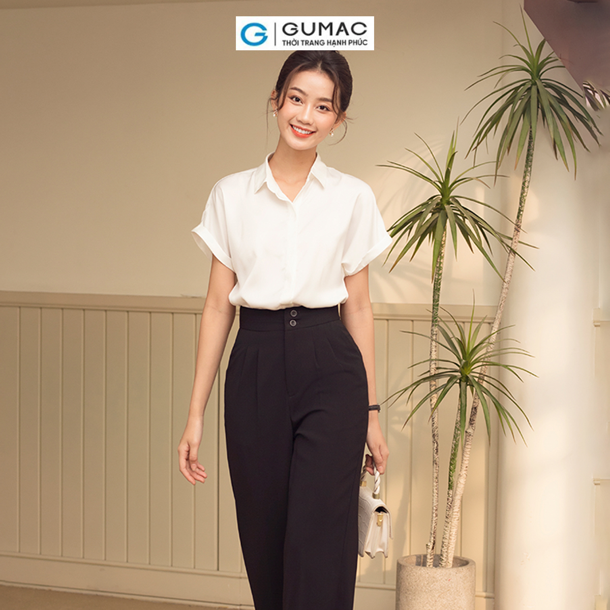 Quần kiểu rã lưng tôn dáng thanh lịch công sở thời trang GUMAC QD06031