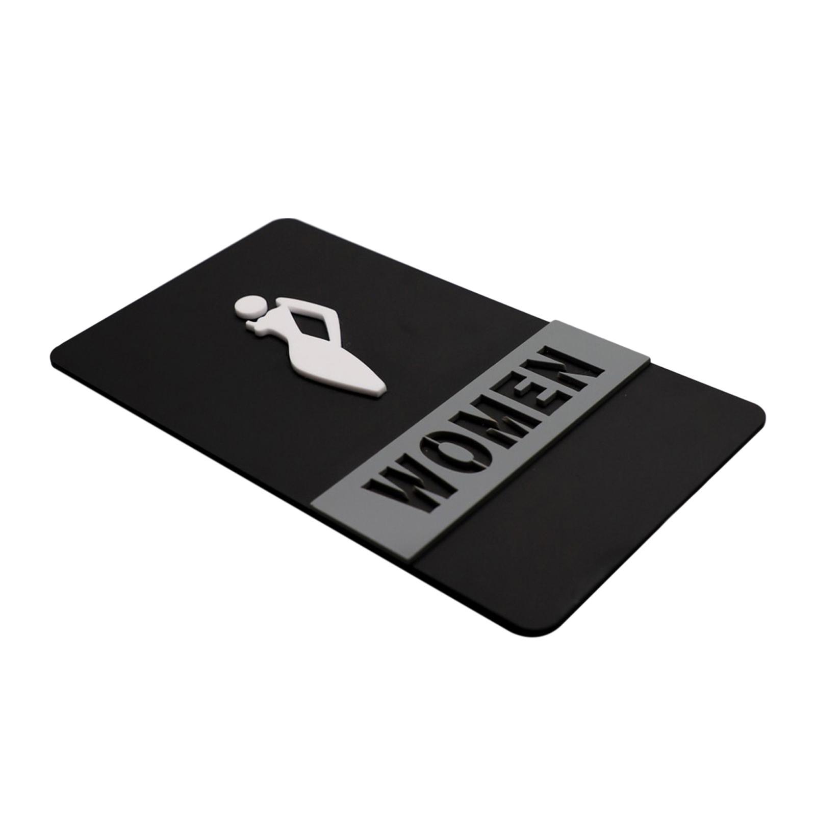 Bathroom Sign Acrylic Washroom Plaque Bathroom Wall .7x4.7inch Convenient Assemble Sturdy Door Signage Decor for Bathing Establishments