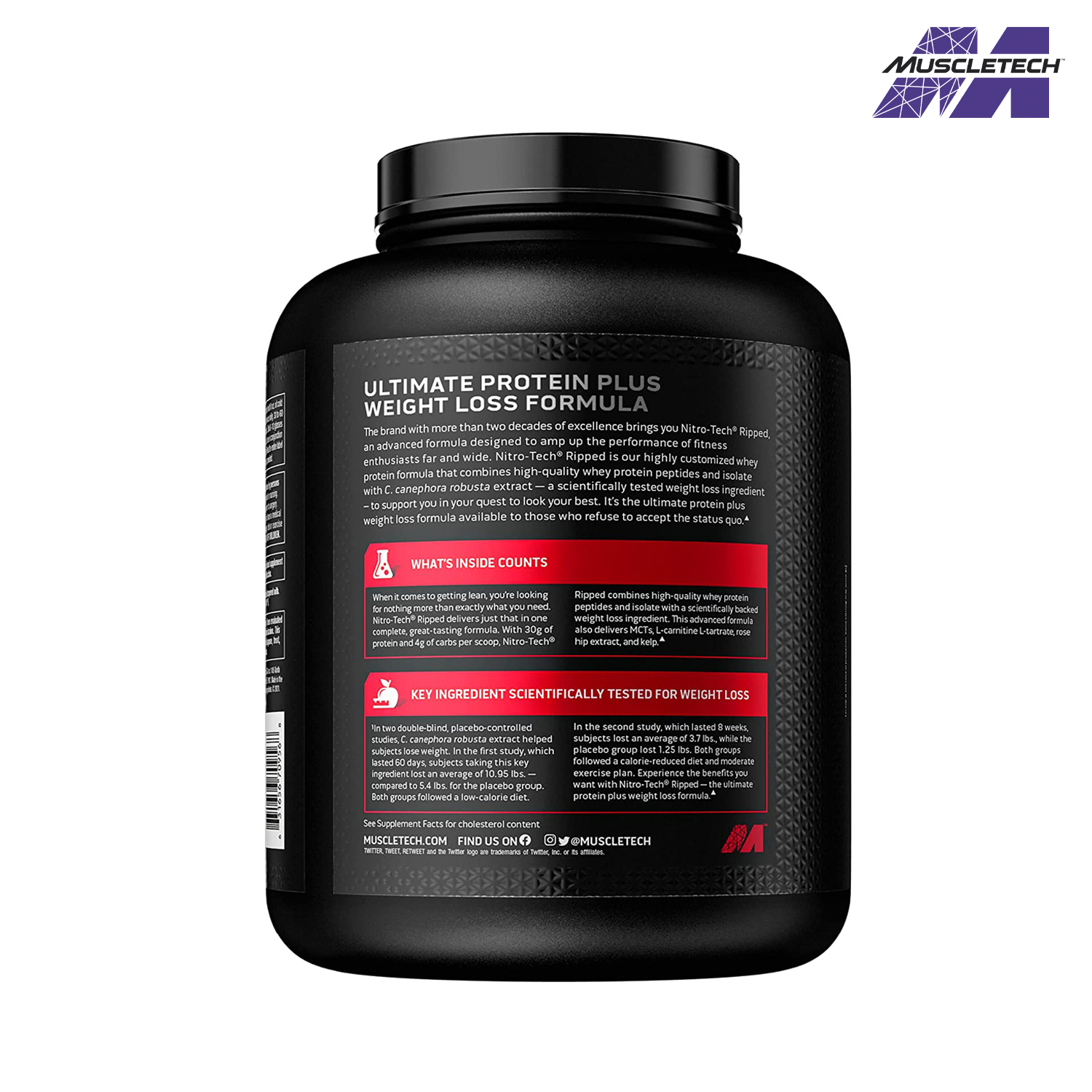 Whey Protein Nitro Tech Ripped MuscleTech 4Lbs - Sữa bổ sung Protein hỗ trợ tăng cơ