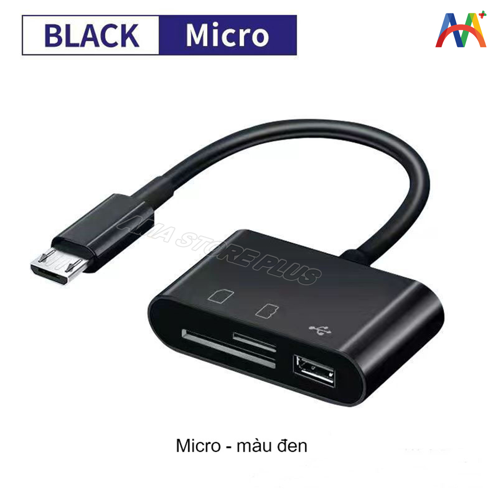 Đầu đọc Thẻ nhớ Type C/Micro USB 3 trong 1 TF + SD +USB 2.0