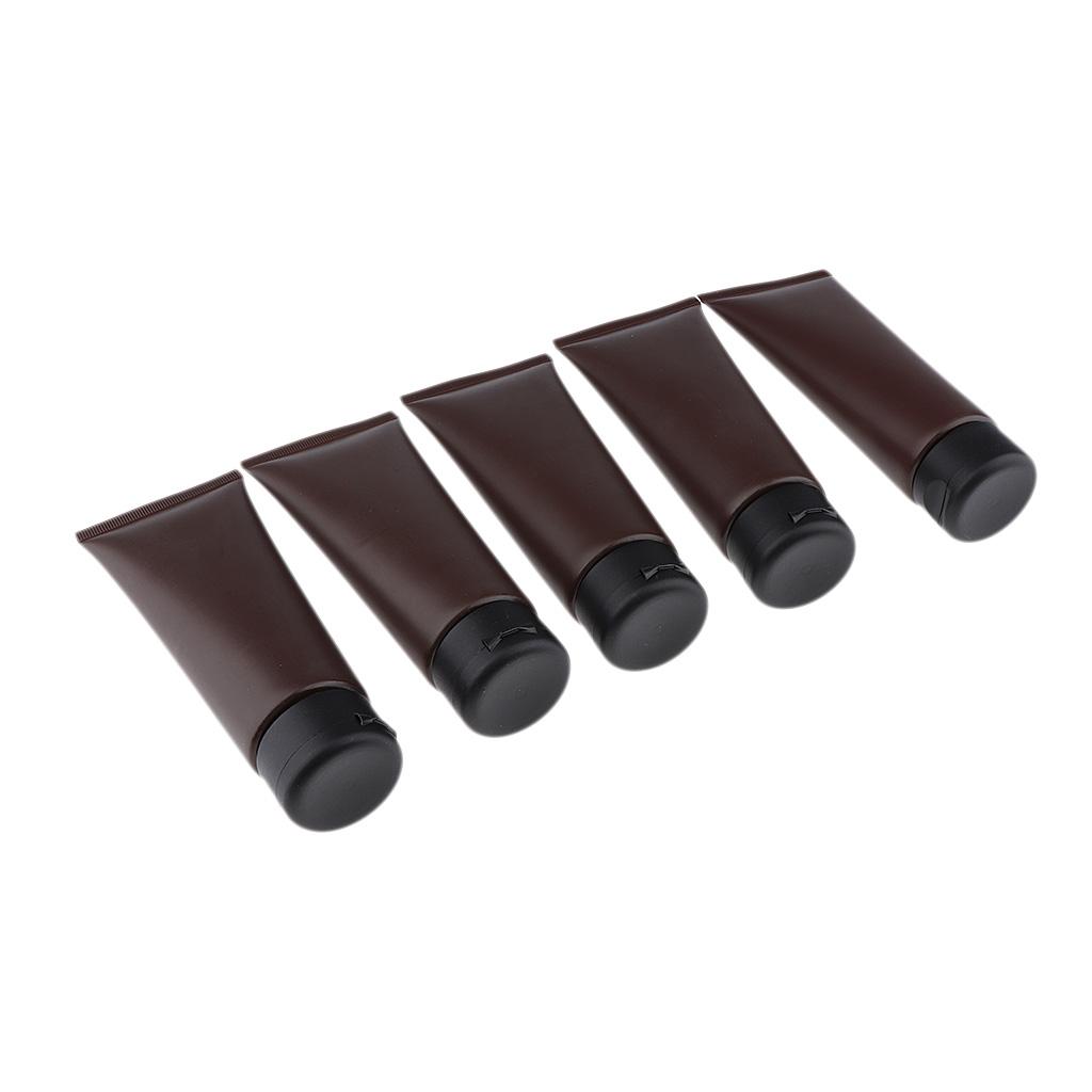 5PCS 100ml Soft Empty Refillable Plastic Tubes Bottle For Body Face Hand Cream Shampoo Lotion Storage Squeezable Containers