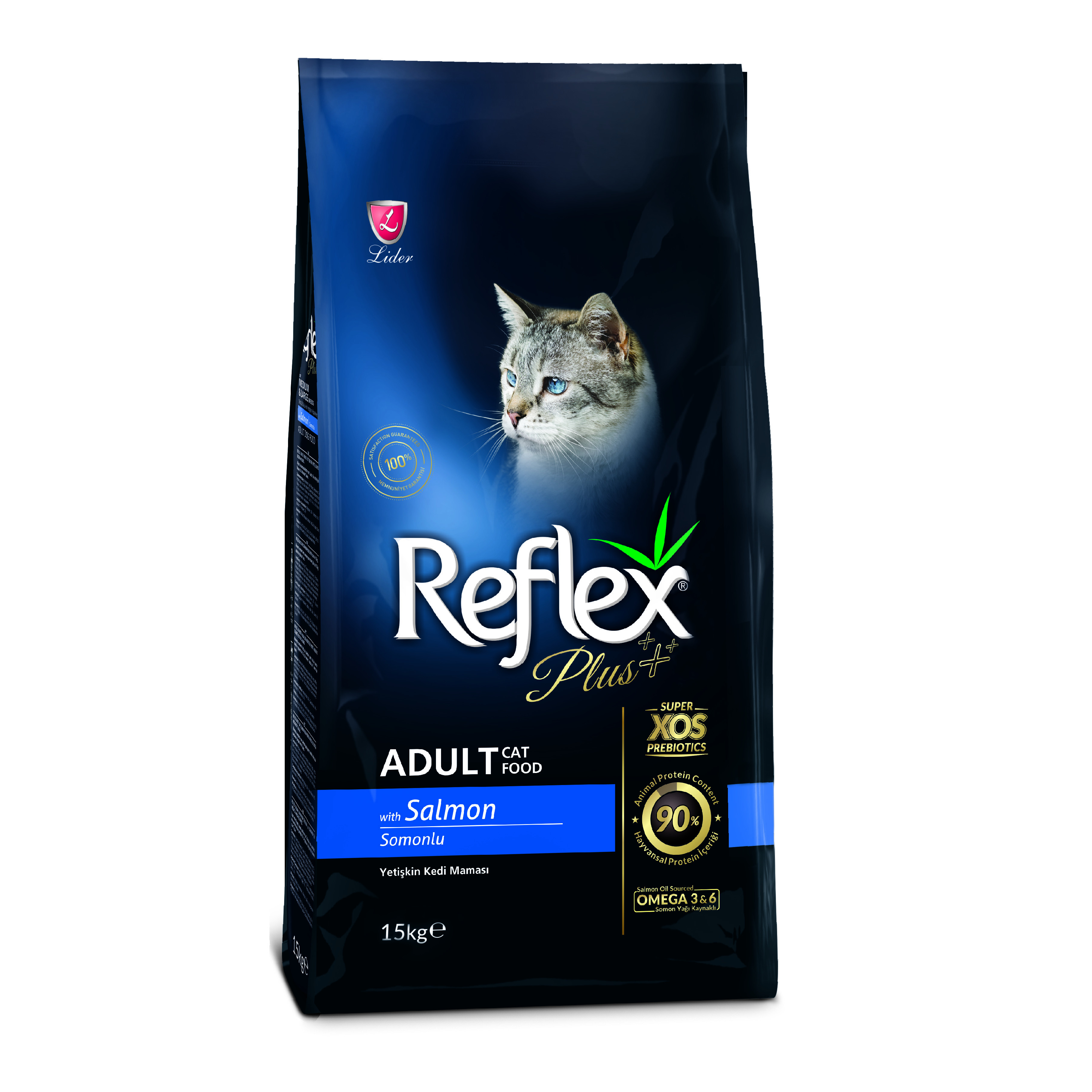 Thức ăn cho mèo Reflex Plus Adult Cat Food Salmon (15kg)