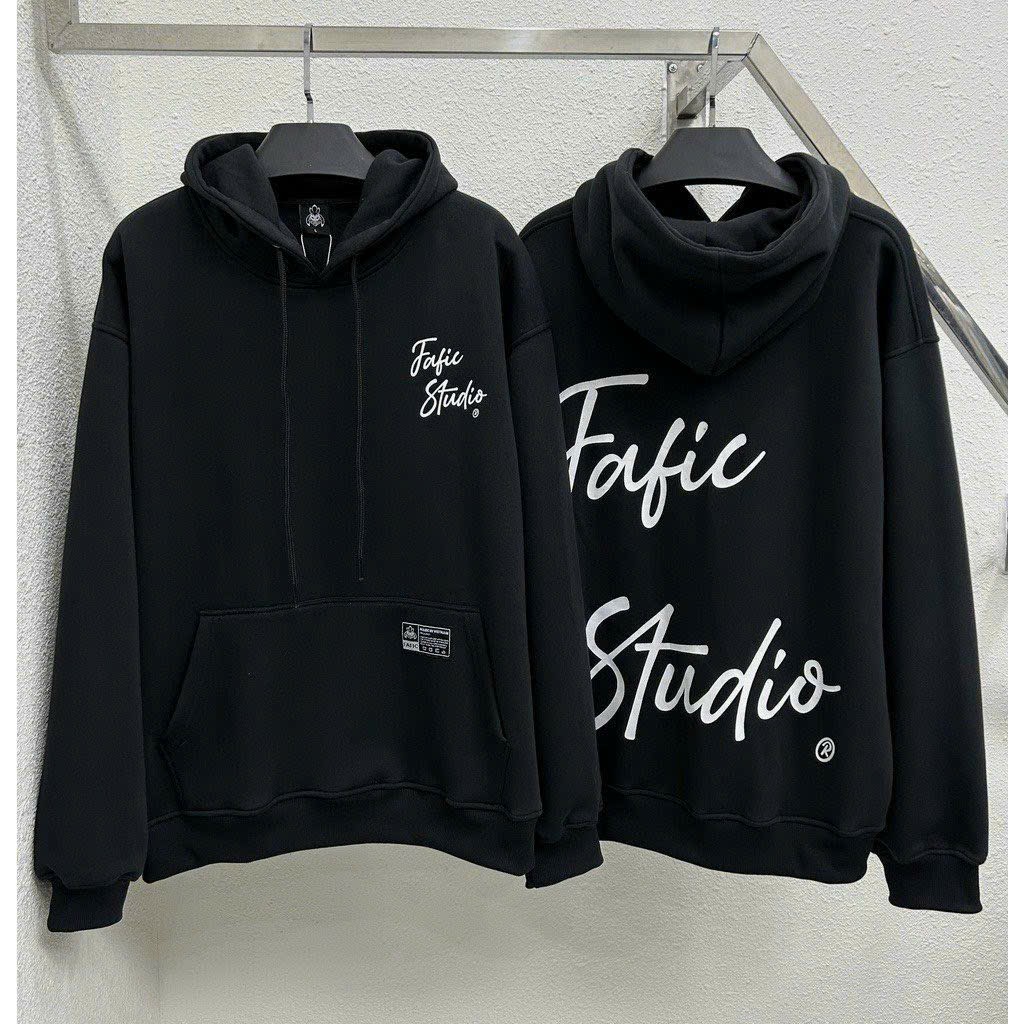 Hình ảnh Áo hoodie Fafic big, Áo khoác hoodie form rộng nam nữ logo local brand unisex 100% premium cotton có mũ 2 lớp dày dặn ulzzang phong cách Hàn Quốc