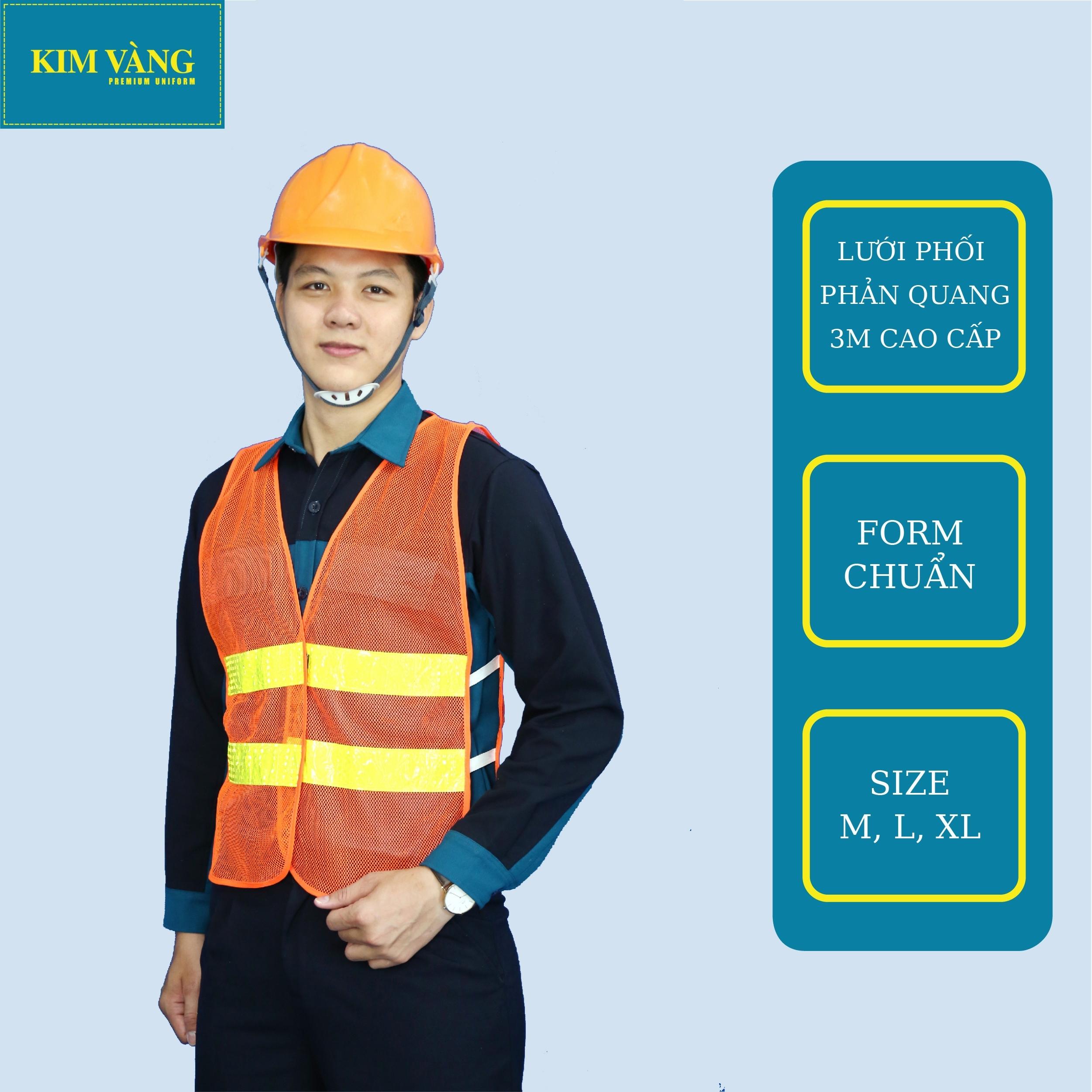 Áo ghile lưới công nhân, công trình đồng phục bảo hộ lao động chất liệu lưới phối phản quang 3M cao cấp - Phản quang vàng