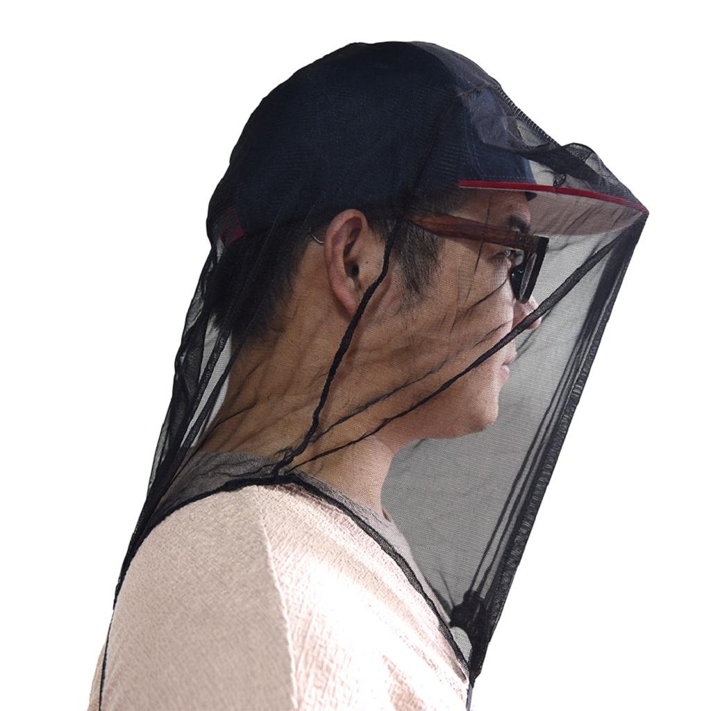 Anti Prevent Mosquito Bee Bug Insect Head Net Mesh Mask Hat Face Cover Black