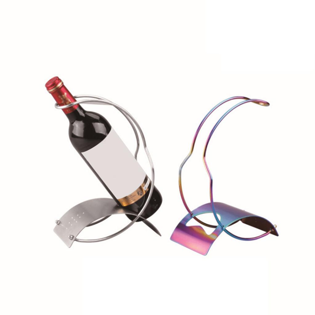 Stainless Steel Single Bottle Wine Rack Serving Wine Bottle Rack Display Stand for Home Decoration