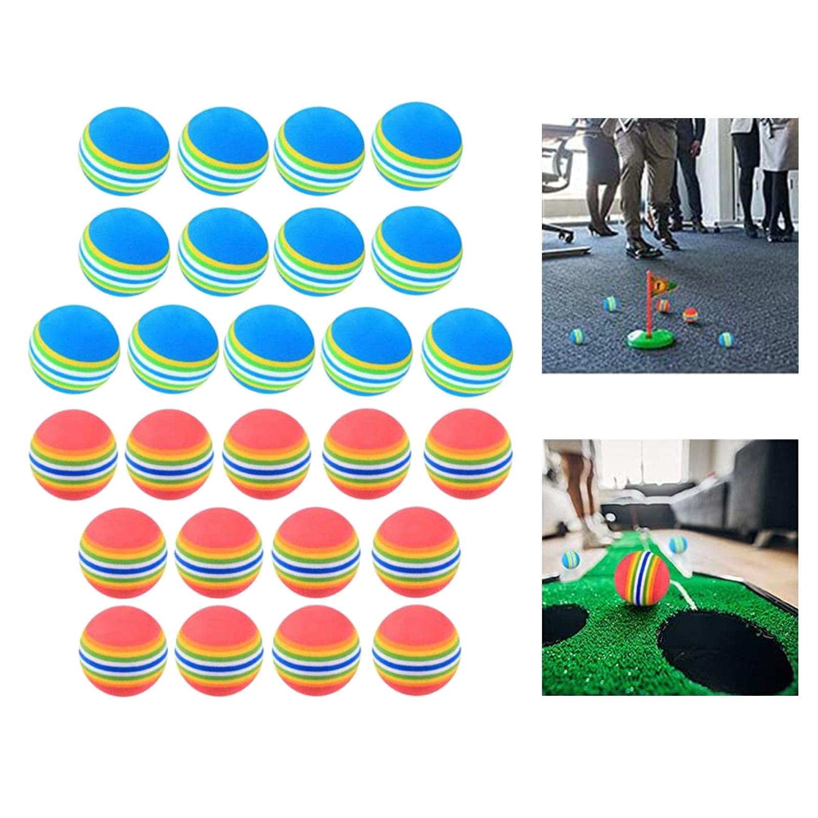 26Pcs Golf Balls Indoor Outdoor Golf Training Balls Soft Foam Golf Balls Rainbow Golf Practice Balls Pet Play Exercise Balls