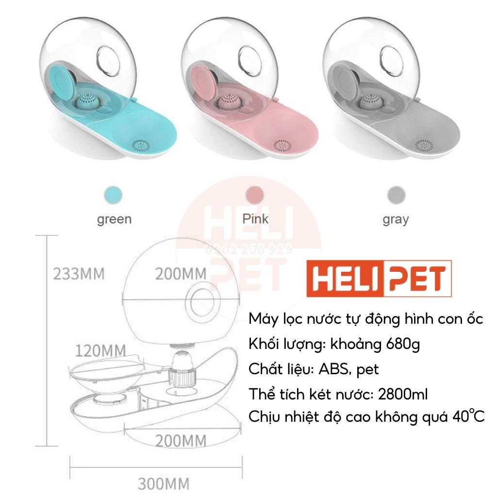Máy lọc nước tự động hình con ốc cho chó mèo Máy Uống Nước Cho thú cưng - HeLiPet
