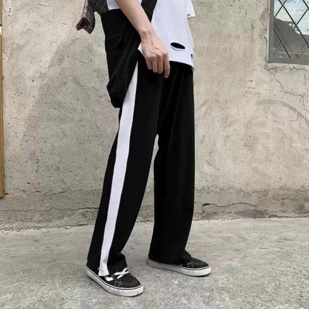 Quần 1 sọc + 3 sọc ống rộng