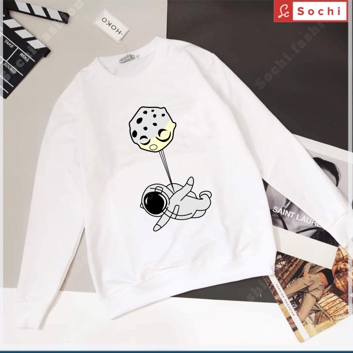 Áo nỉ nam cực hot , áo nam sweater cổ tròn lịch lãm mềm mịn in NASA Bay mã SW900