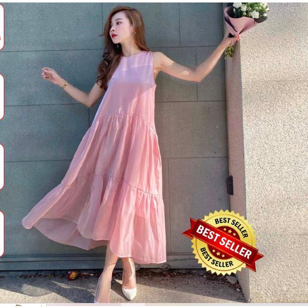 Đầm Maxi Phom Rộng Voan Có Lót