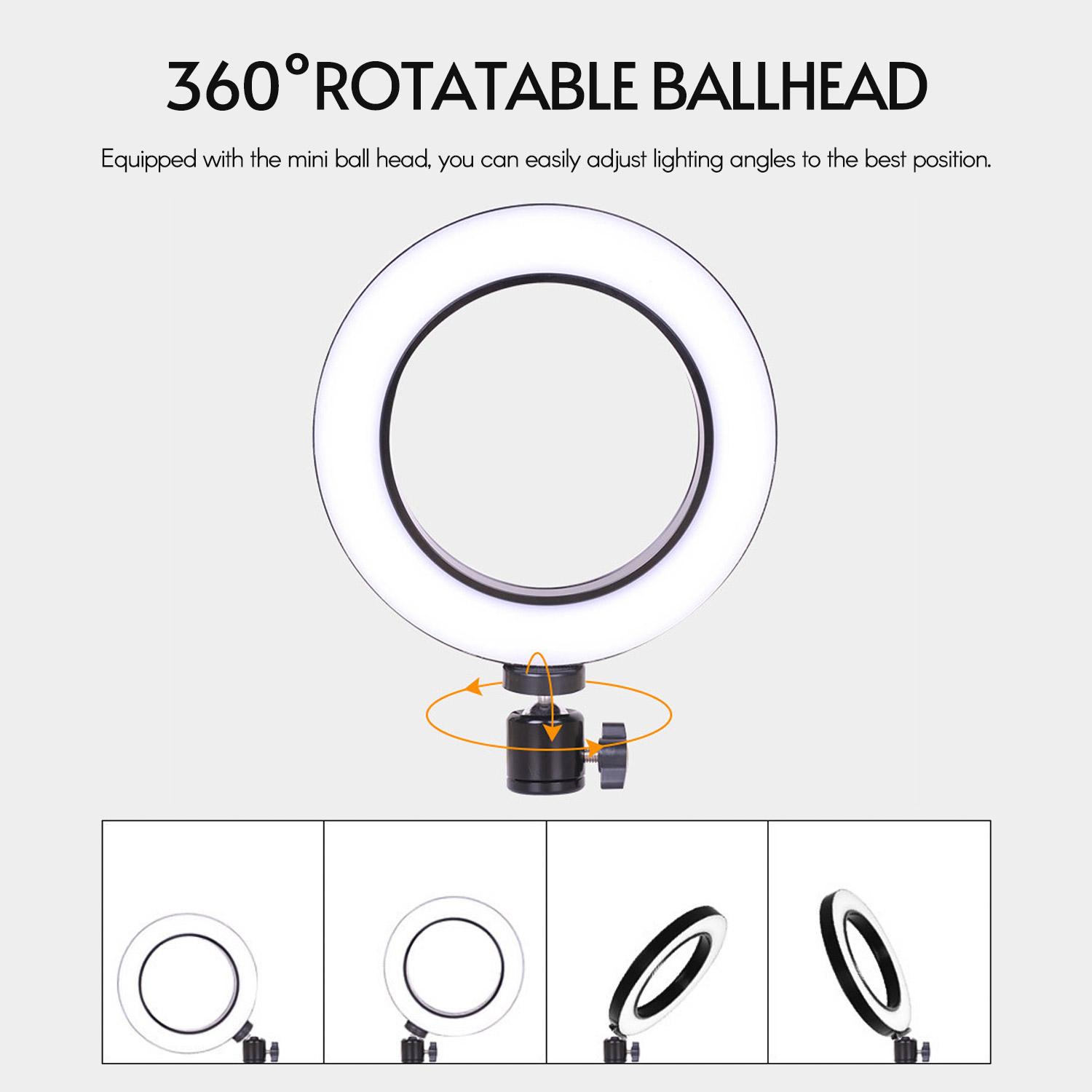 Bộ đèn LED vòng để bàn có thể thay đổi màu 16cm với đầu bóng nhỏ Hỗ trợ