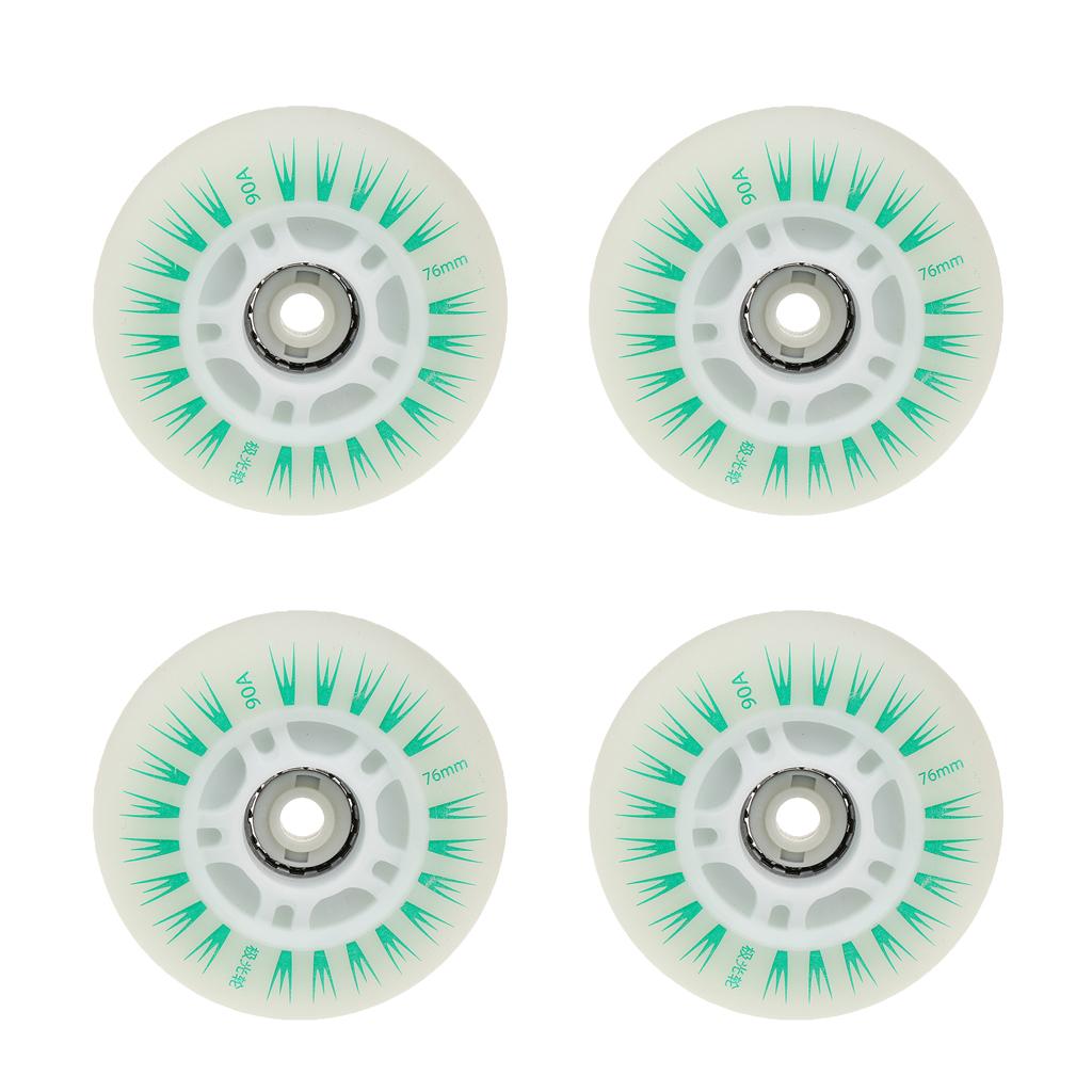 4 Pieces LED Lights Flashing Inline Roller Skate Replacement Wheels 3 Sizes