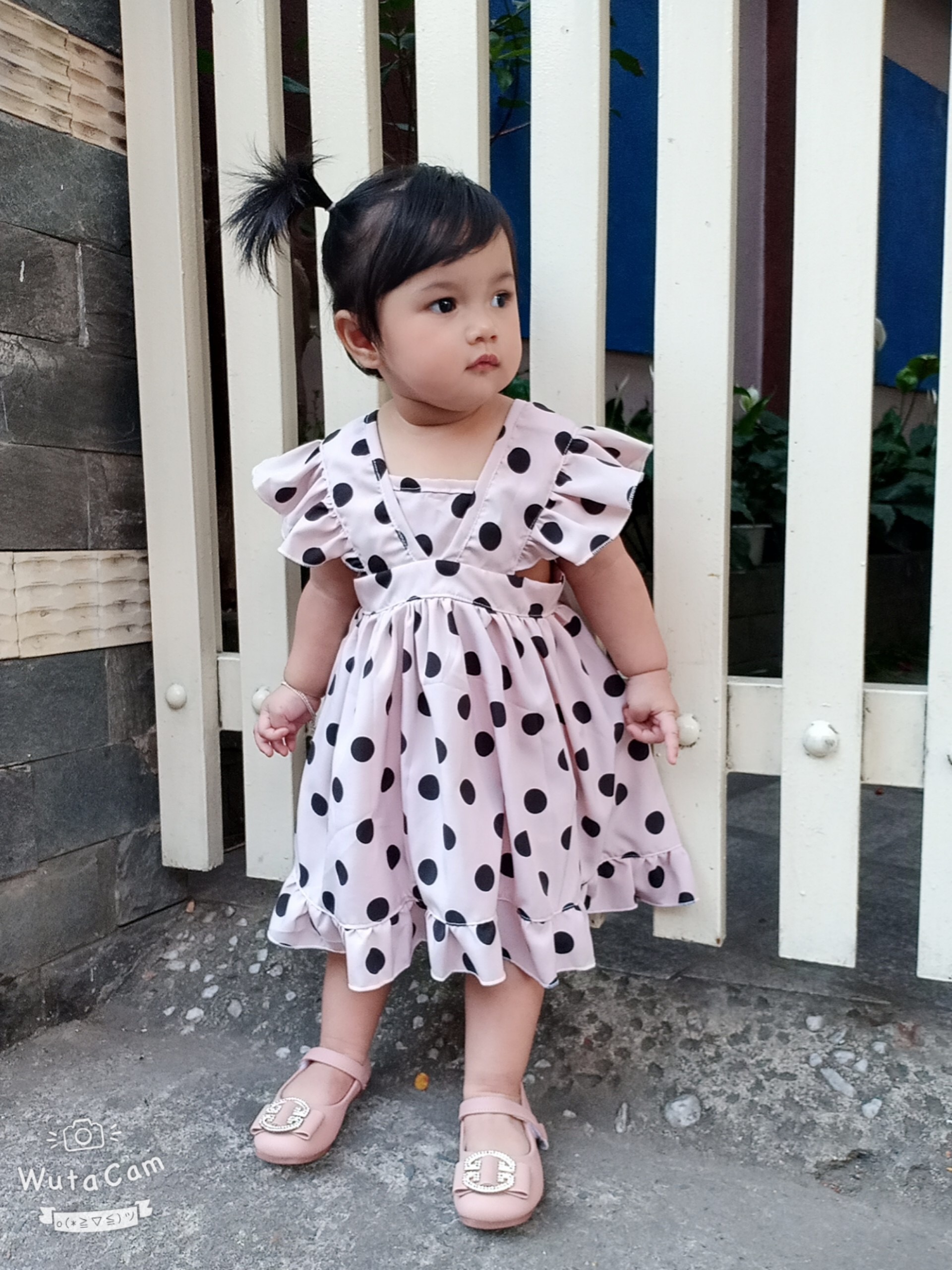 Bộ Váy Chấm Bi Bé Gái Sơ Sinh Đến 12kg, Đầm Lolita Bé Gái Chất Đũi + Lụa Mát Rượi