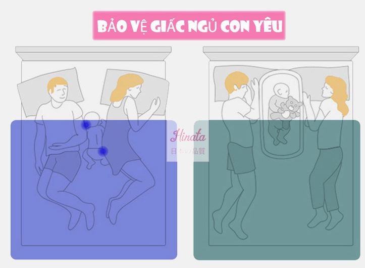 Giường nệm cho bé N02 - Kèm chăn - Thương hiệu Hinata Nhật Bản