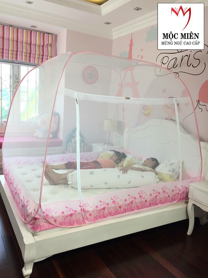 Màn Chụp , Mùng Chụp Cao Cấp Mộc Miên Đỉnh Rộng - Kích Thước 1,6mx2m - 1 cửa ( video , hình thật )