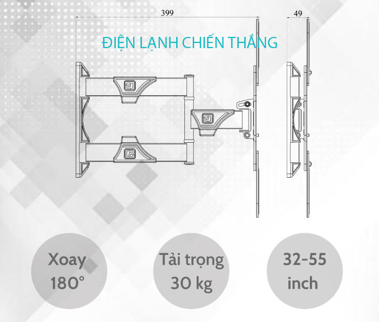 Giá Treo Tivi Góc Xoay 32-55 INCH CẢNH PHONG VIỆT NAM HÀNG CHÍNH HÃNG