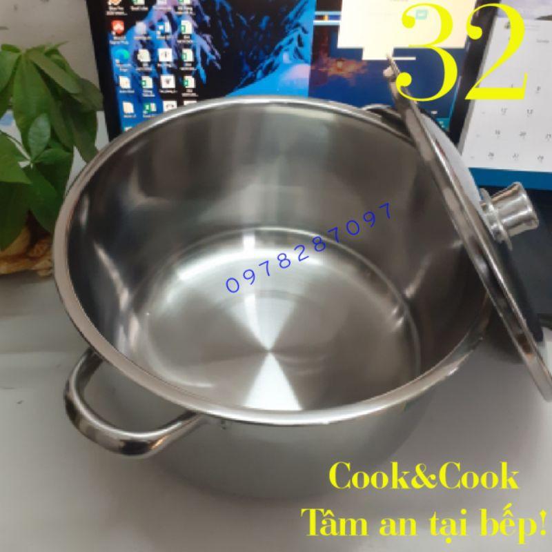 Nồi luộc gà inox 15 lít size 32 đáy từ