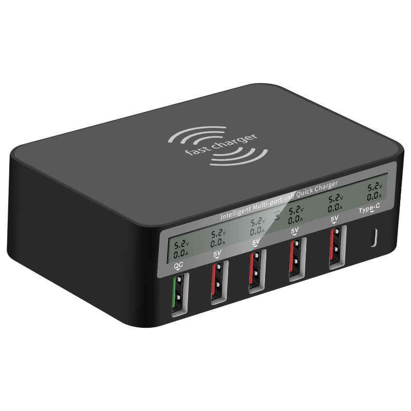 Universal Type-C Qi 5-Port 5 USB QC 3.0 Charging Station for iPhone iPad AU
