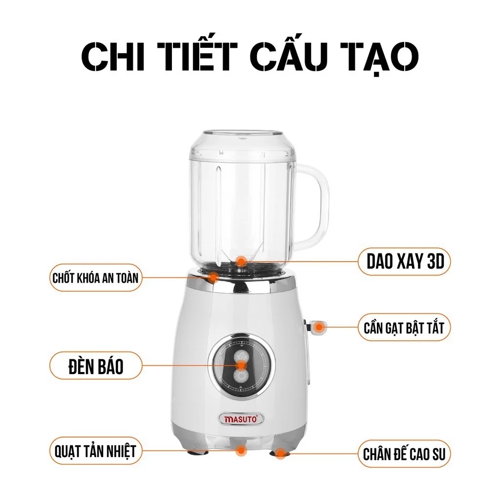 Máy xay sinh tố Sothing Masuto Blender BL399B 2 cối, công suất 300w- Hàng chính hãng