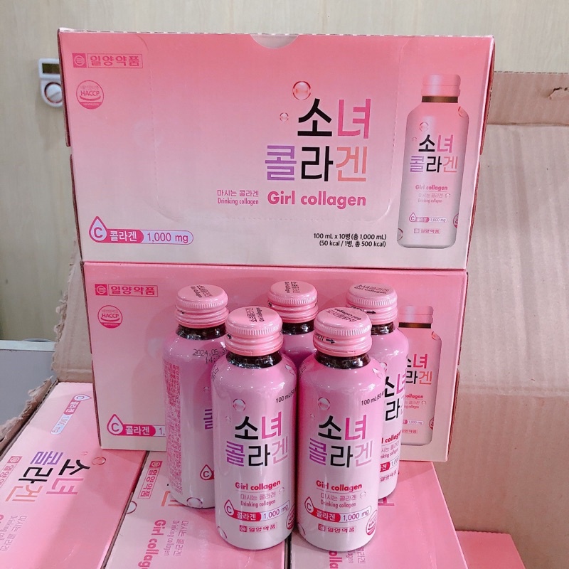 COMBO 20 CHAI - GIRL COLLAGEN - Nước uống bổ sung Collagen và Vitamin C Hàn Quốc Hương Táo ILYANG PHARM