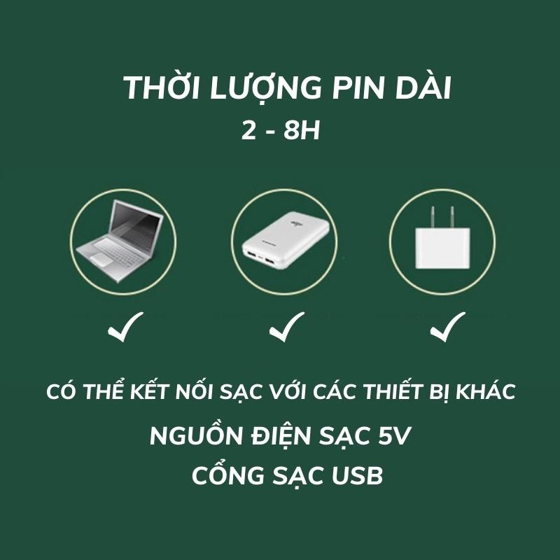 Quạt Cầm Tay Gấp Gọn 2000mAh Quạt Tích Điện Mini Cao Cấp 3 Chế Độ, Nhỏ Gọn, Tiện Lợi, Chất Lượng Cao