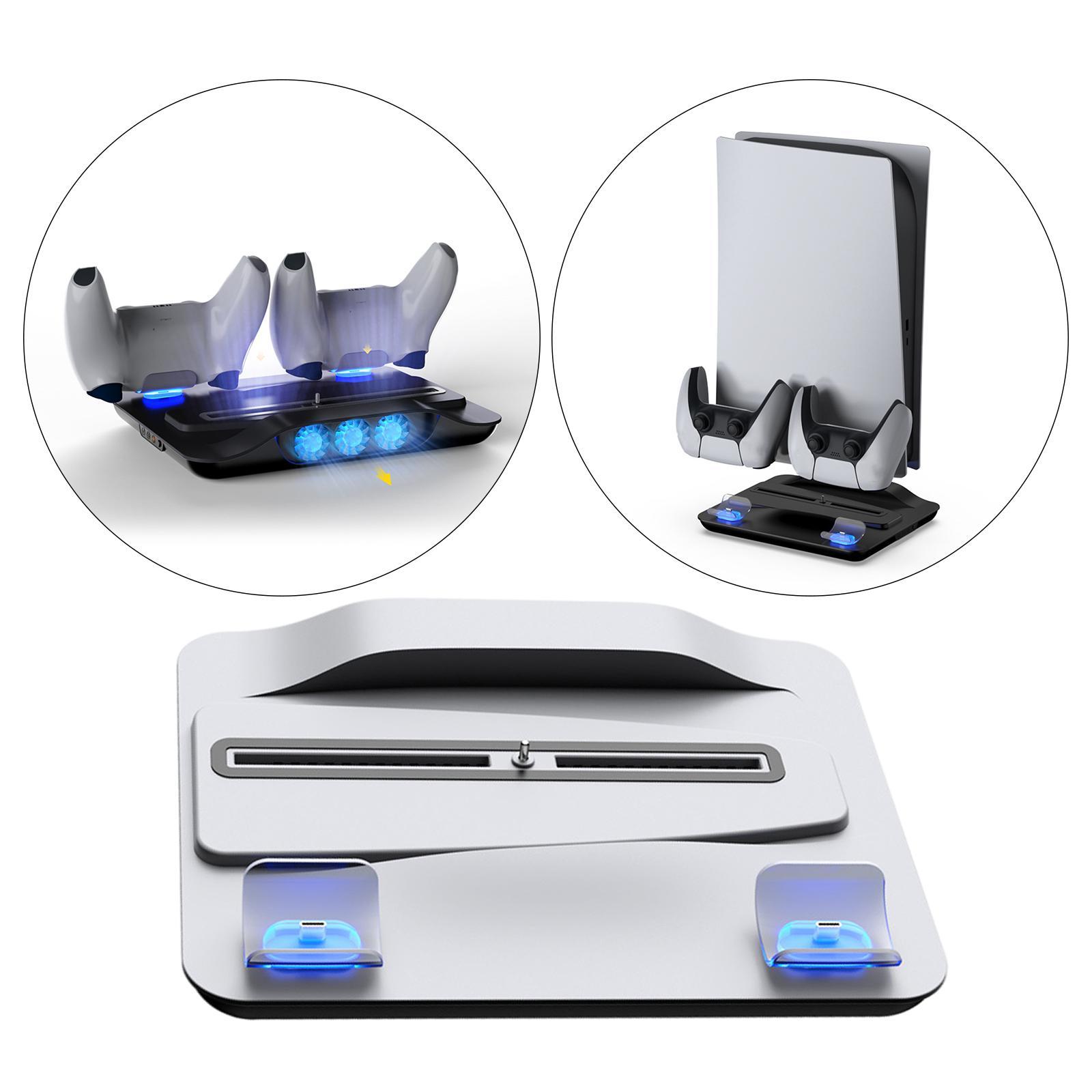 For PS5 Dual Controller Charger, Controller USB Charging Station Dock, with Cooling Fan Charging Station for Playstation5 Controller