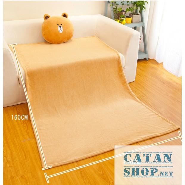 GỐI MỀN 3 in 1 gấu Brown siêu cute, nỉ nhung siêu mịn, bộ chăn gối văn phòng, gấu bông kèm mền GM79-BrownNgu